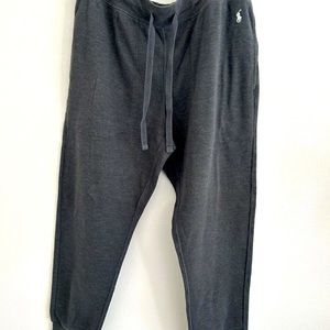 POLO RALPH LAUREN Lounge Pants Mens XL Waffle Drawstring Waist Embroidered Gray